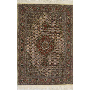 Fine Wool and Silk Hand-knotted Persian Tabriz - Mahi Rug 101cm x 152cm