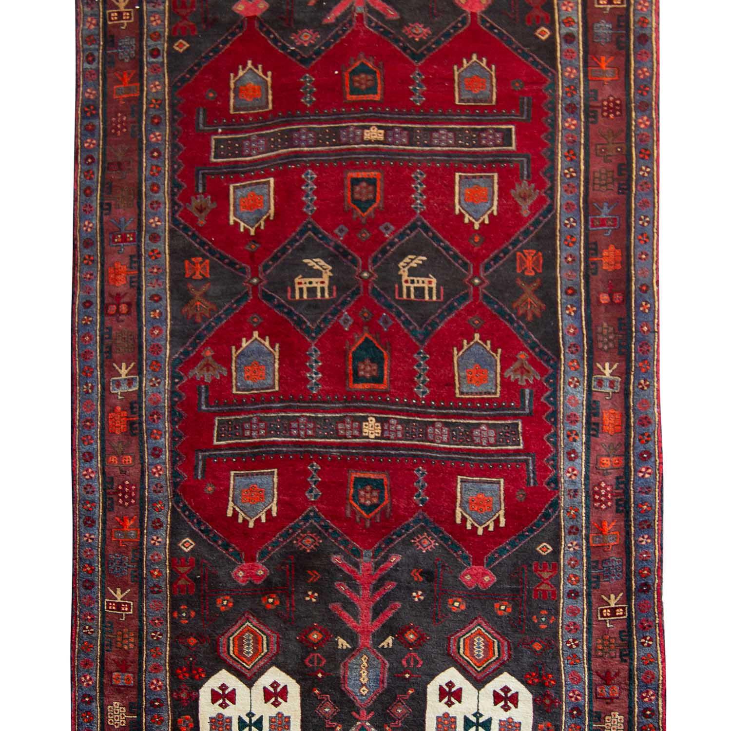 Fine Hand-knotted Wool Tribal Wool Kolyai Persian Hallway Runner 153cm x 376cm