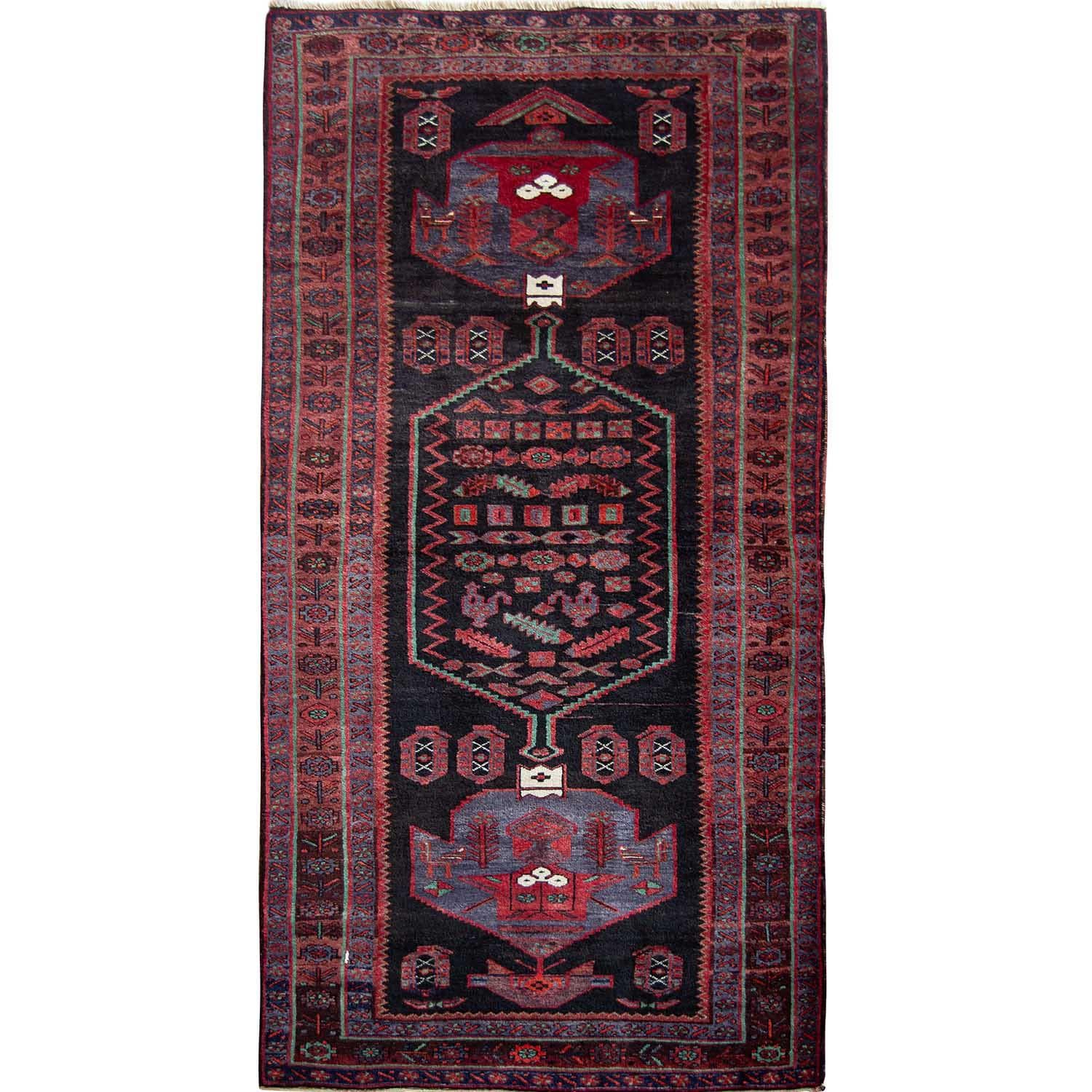 Fine Hand-knotted Wool Tribal Kolyai Persian Runner 130cm x 306cm