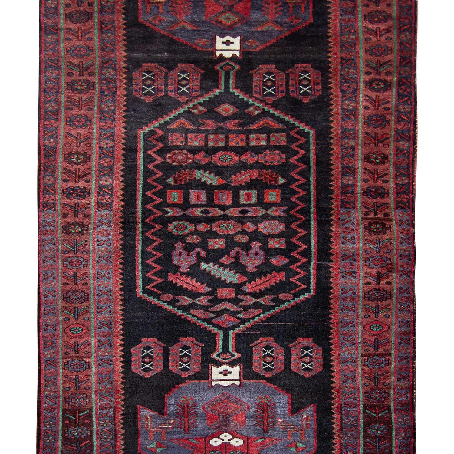 Fine Hand-knotted Wool Tribal Kolyai Persian Runner 130cm x 306cm