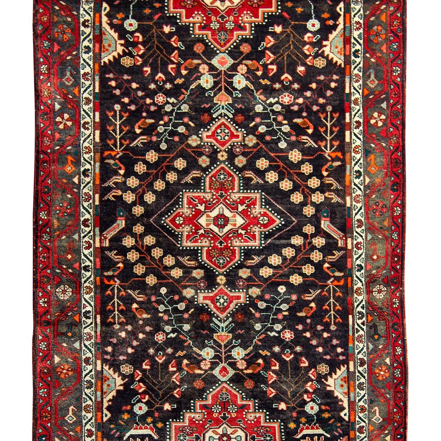 Fine Hand-knotted Wool Vintage Persian Runner 140cm x 308cm