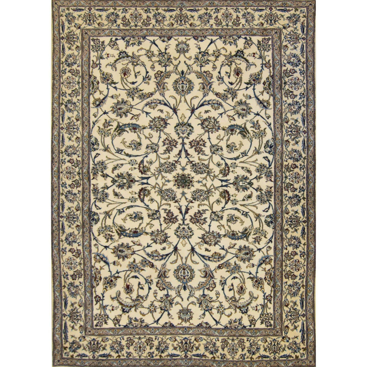 Authentic Fine Persian Hand-knotted Wool and Silk 9LAA Nain Rug 249cm x 345cm