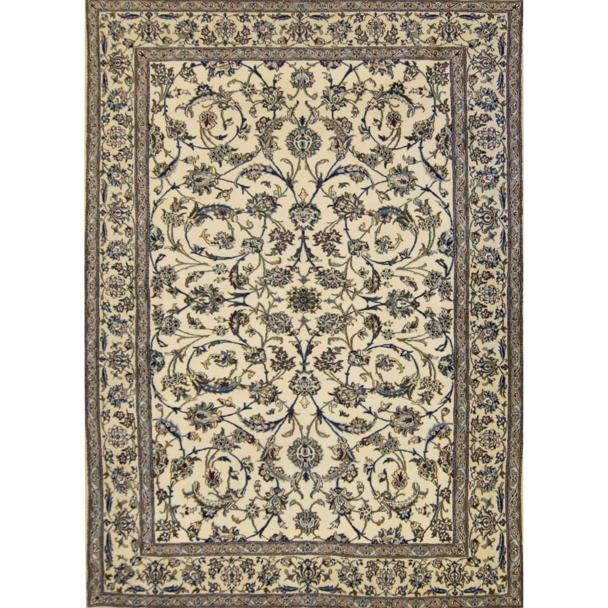 Authentic Fine Persian Hand-knotted Wool and Silk 9LAA Nain Rug 249cm x 345cm