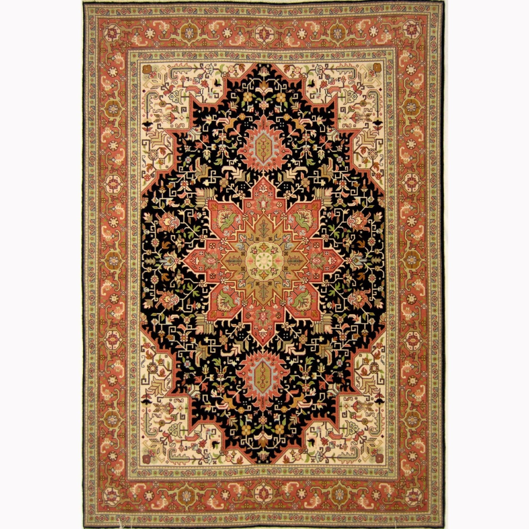 Super Fine Hand-knotted Persian Wool and Silk Tabriz Rug 148cm x 210cm