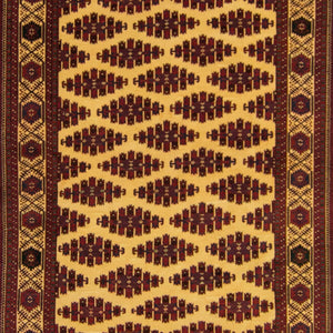 Fine Hand-knotted 100% Wool Persian Turkmen Rug 214cm x 334cm