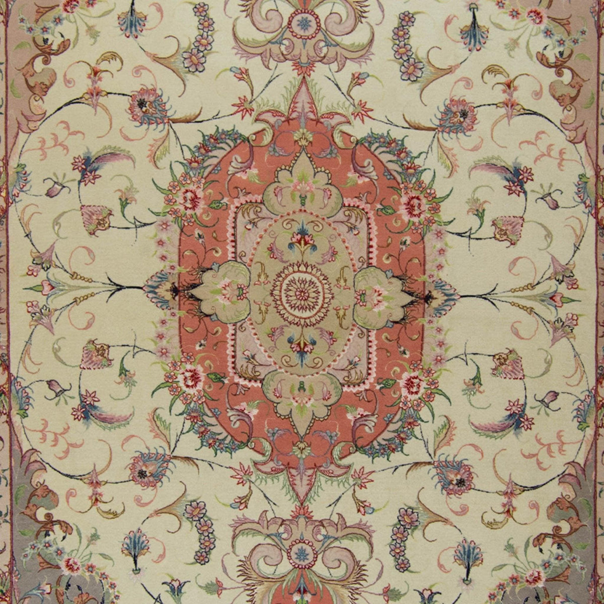 Super Fine Hand-knotted Persian Wool and Silk Tabriz Rug ( SIGNED )204 cm x 313 cm