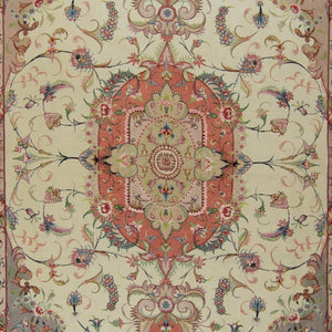 Super Fine Hand-knotted Persian Wool and Silk Tabriz Rug ( SIGNED )204 cm x 313 cm