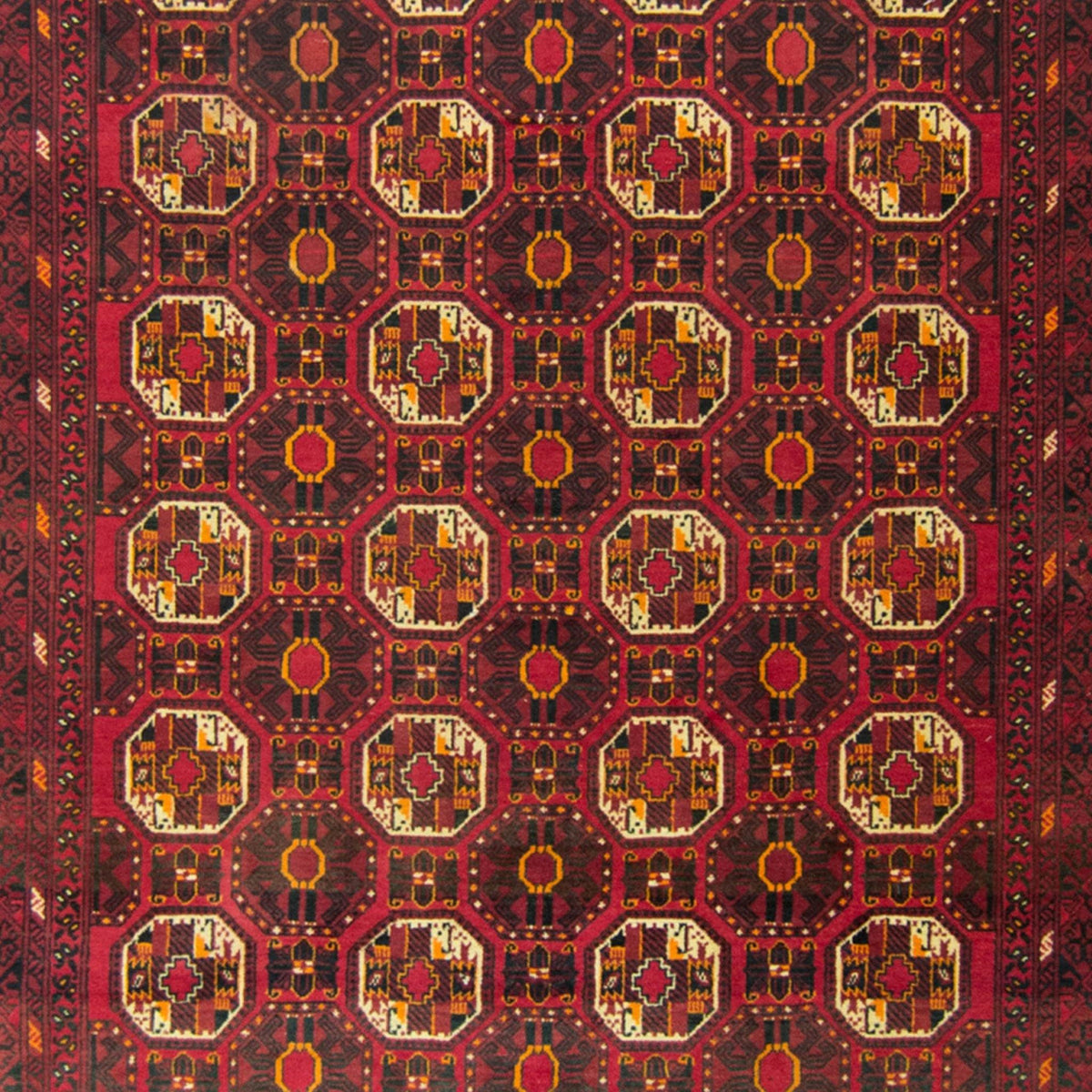 Vintage Hand-knotted 100% Wool Afghan Rug 220 CM X 280 CM