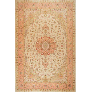 Super Fine Hand-knotted Wool and Silk Tabriz Persian Rug ( SIGNED )202 cm x 310 cm