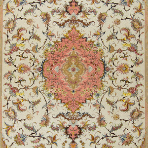 Super Fine Hand-knotted Persian Wool and Silk Tabriz Rug 202 cm x 304 cm