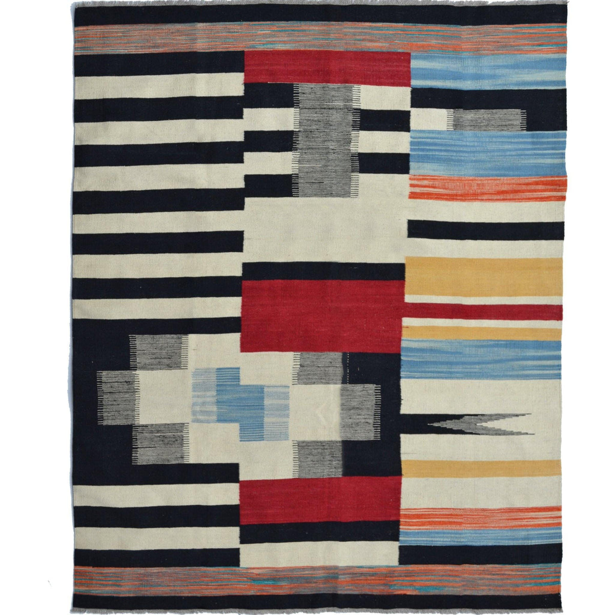 Modern Hand-woven 100% Wool Chobi Kilim Rug 190cm x 237cm