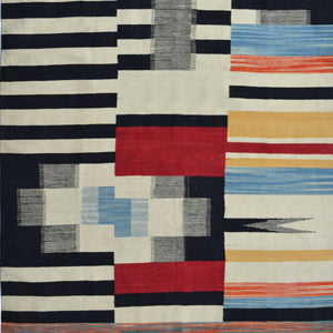 Modern Hand-woven 100% Wool Chobi Kilim Rug 190cm x 237cm