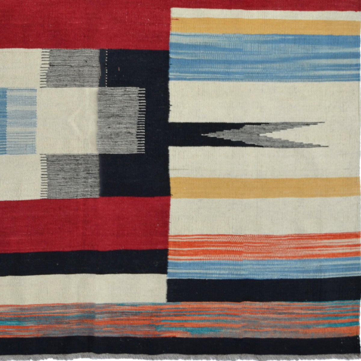 Modern Hand-woven 100% Wool Chobi Kilim Rug 190cm x 237cm