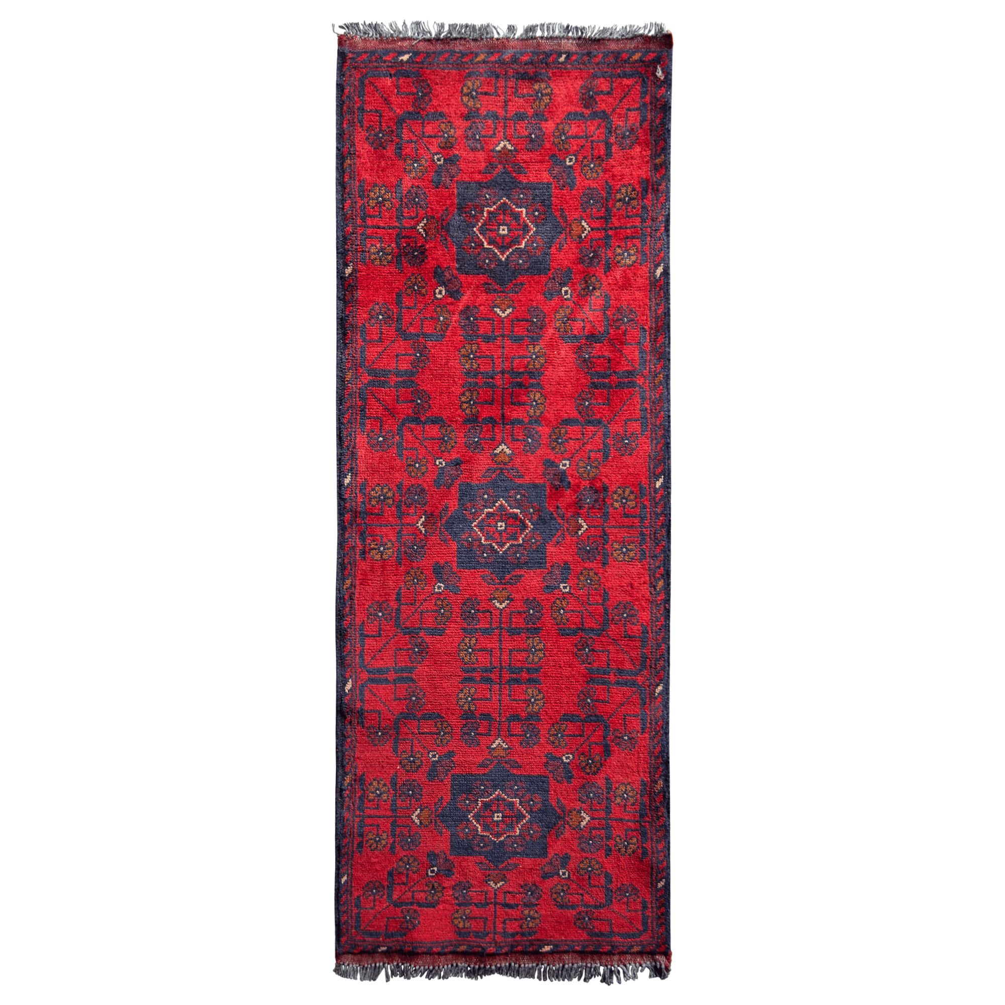 Hand-knotted Tribal Wool Small Runner 49cm x 148cm