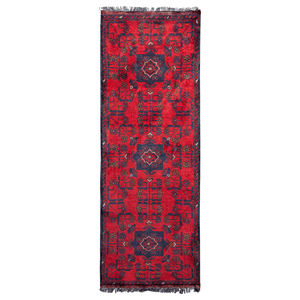 Hand-knotted Tribal Wool Small Runner 49cm x 148cm