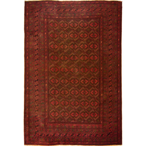 Vintage Hand-knotted 100% Wool Turkmen Rug 220 CM X 269 CM