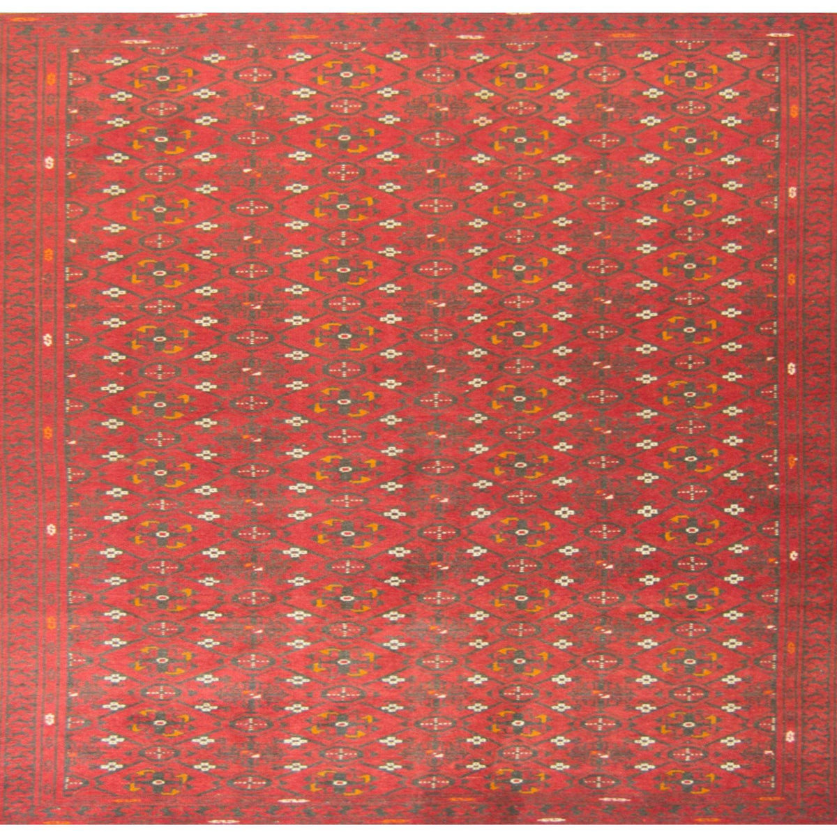 Fine Hand-knotted 100% Wool Afghani Turkmen Rug 203cm x 287cm