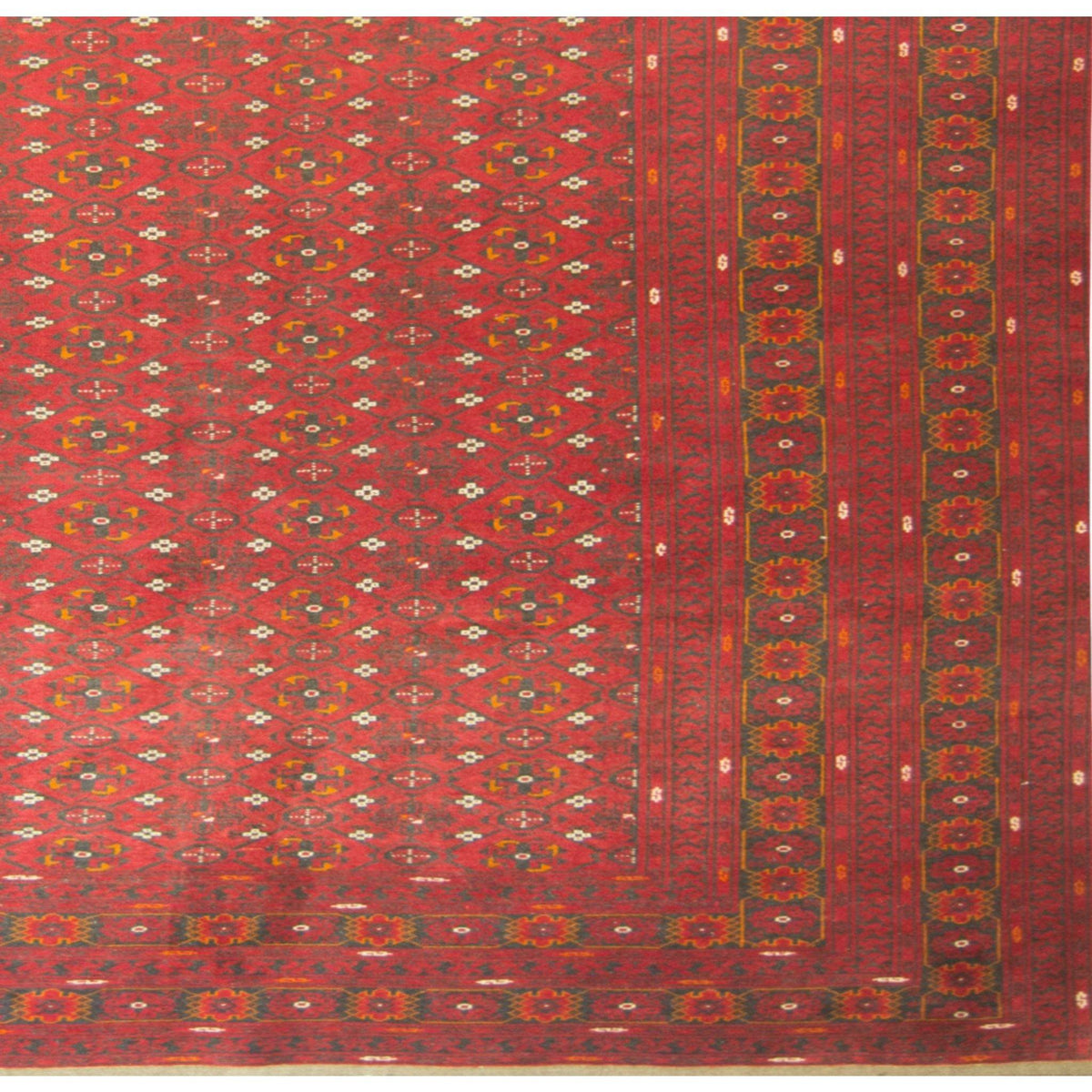 Fine Hand-knotted 100% Wool Afghani Turkmen Rug 203cm x 287cm