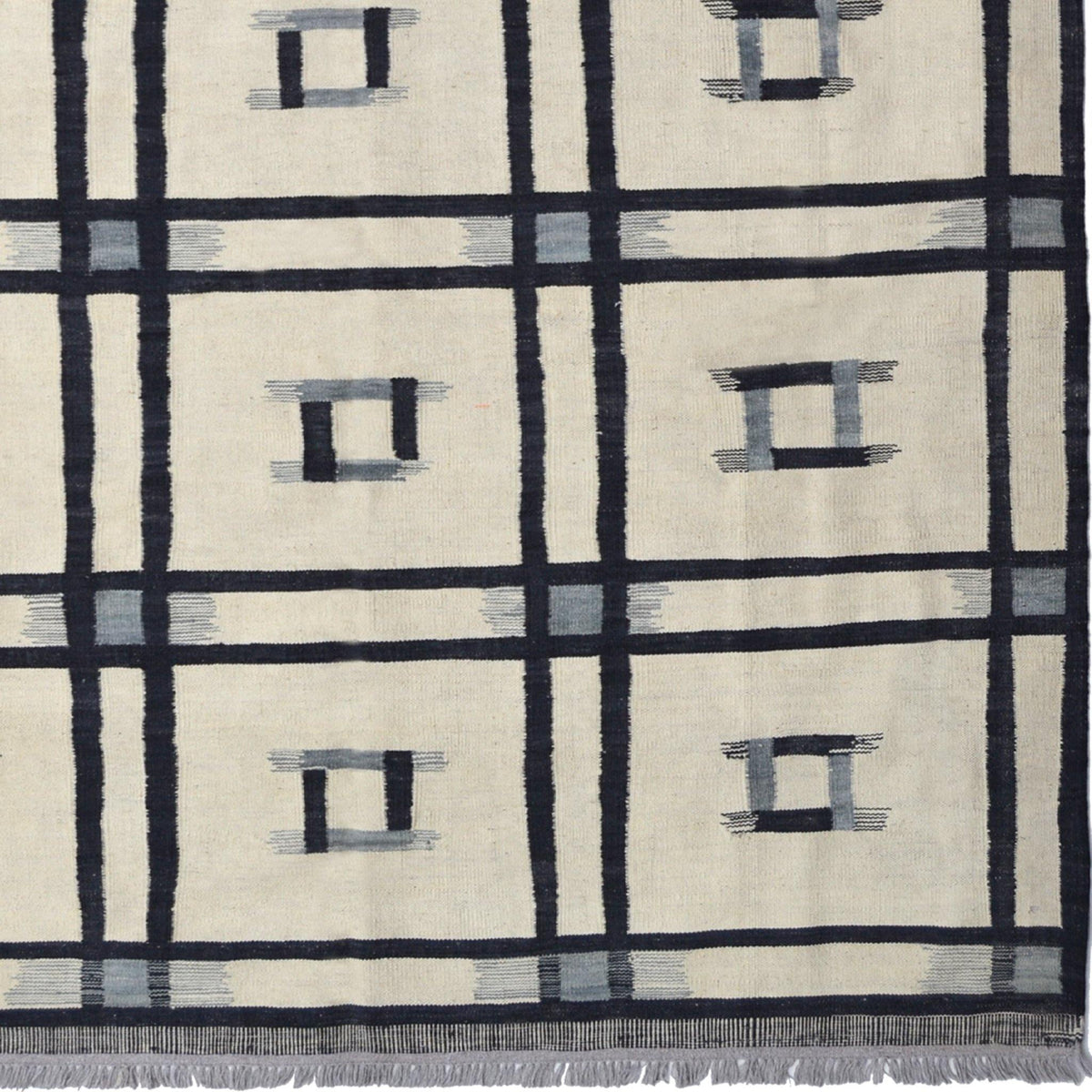 Modern Hand-woven 100% Vegetable Dye Wool Afghan Chobi Kilim 178cm x 243cm