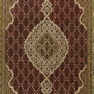 Fine Hand-knotted NZ Wool & Silk Tabriz - Mahi Design Rug 173cm x 248cm