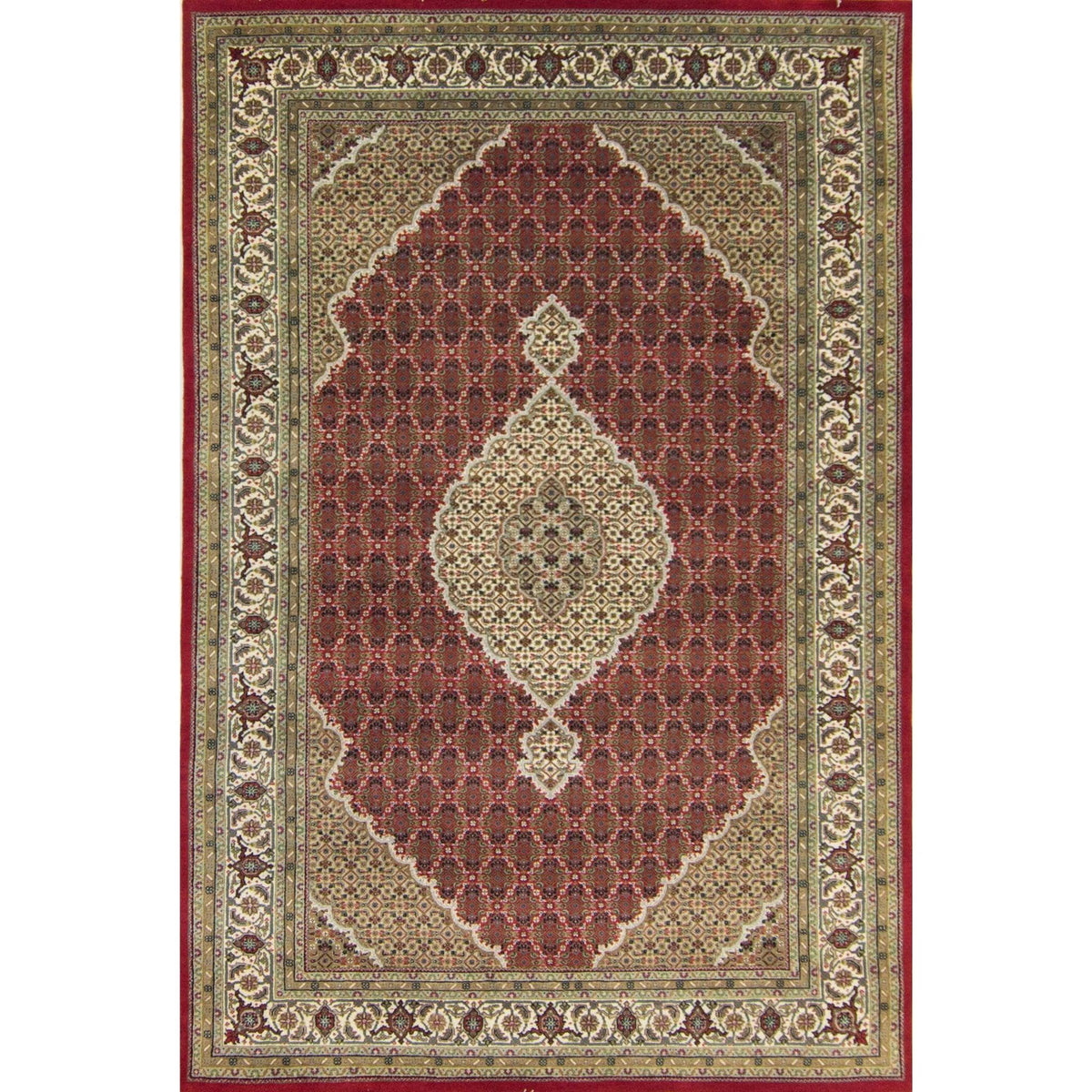 Fine Hand-knotted Wool &amp; Silk Tabriz - Mahi Design Rug 203cm x 303cm