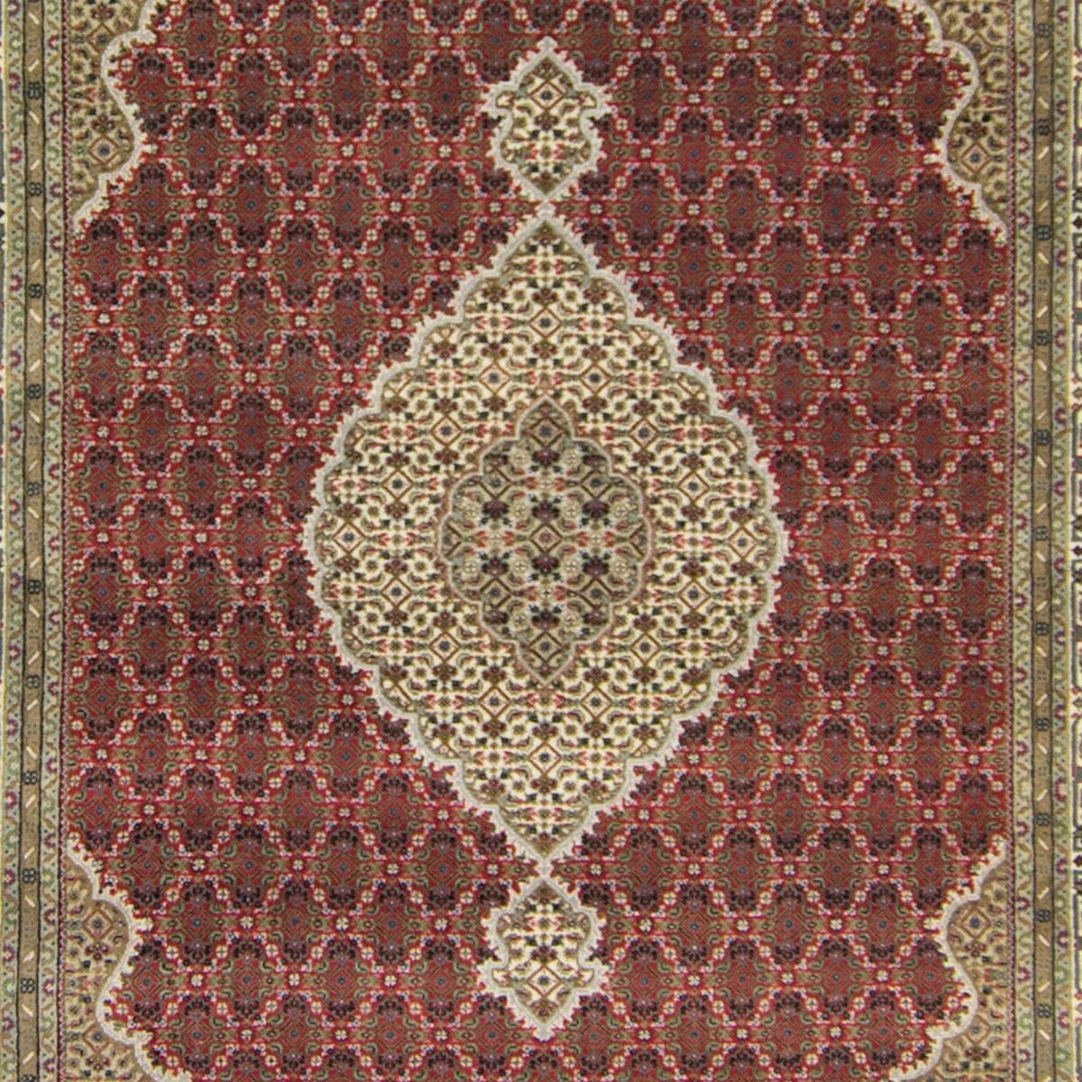 Fine Hand-knotted Wool &amp; Silk Tabriz - Mahi Design Rug 203cm x 303cm