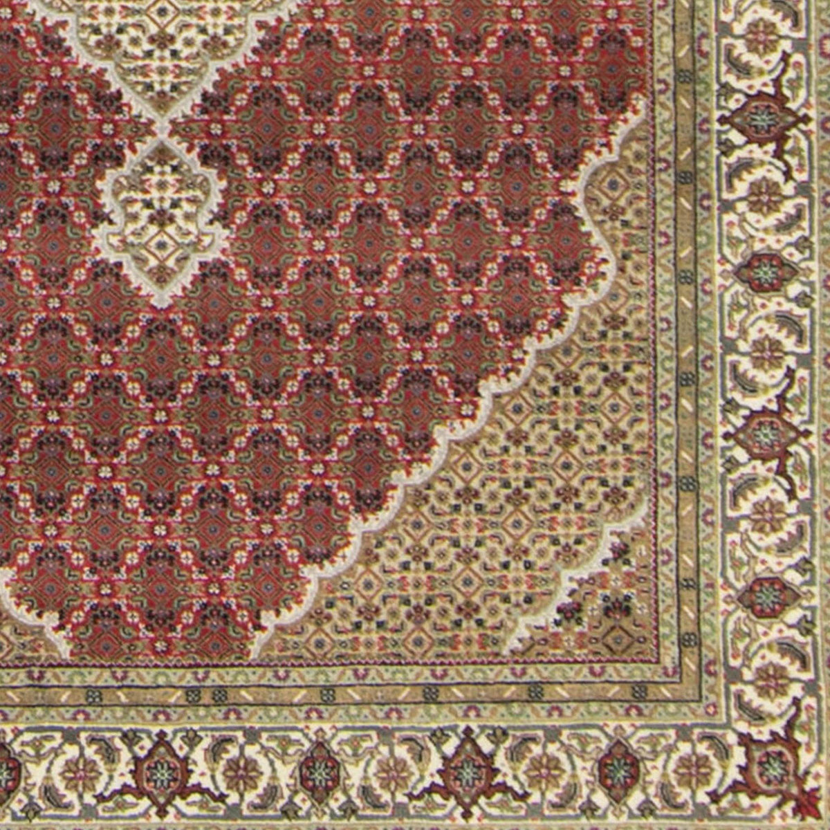 Fine Hand-knotted Wool &amp; Silk Tabriz - Mahi Design Rug 203cm x 303cm