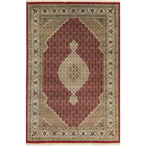 Fine Hand-knotted Wool & Silk Tabriz - Mahi Design Rug 203cm x 303cm