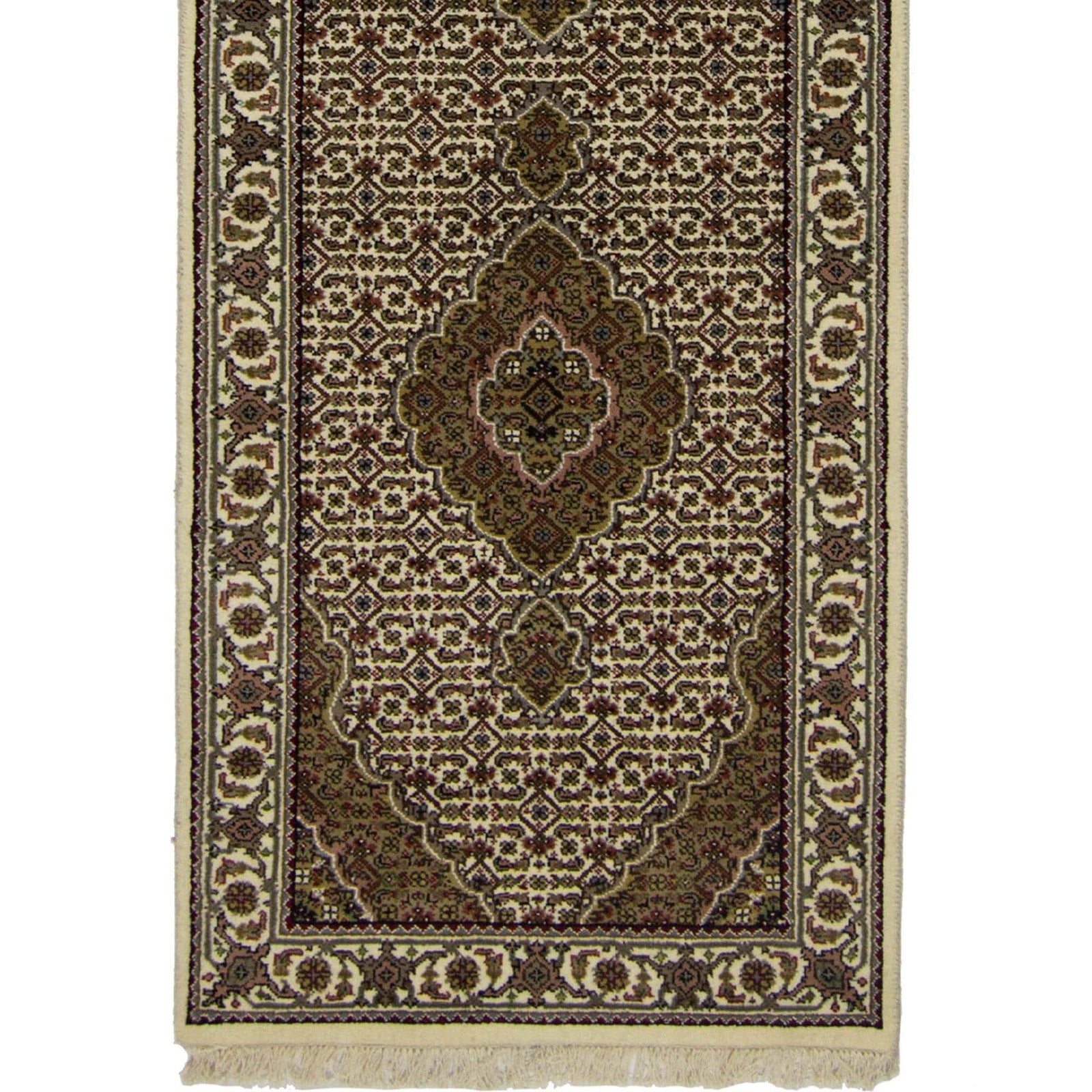 Fine Hand-knotted NZ Wool Tabriz-Mahi Design Runner 86cm x 300cm