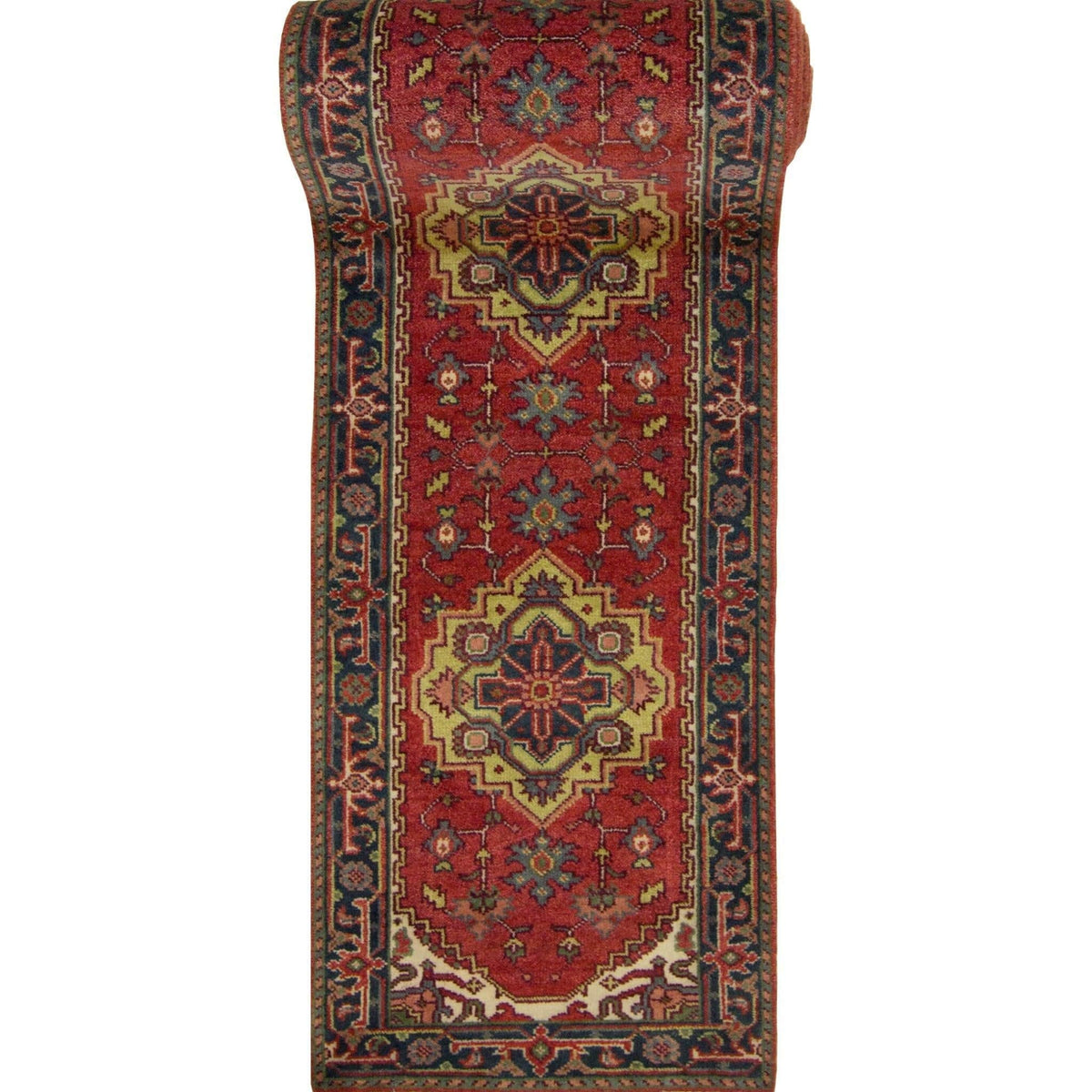 Hand-knotted Wool Persian Heriz Design Runner 78cm x 600cm