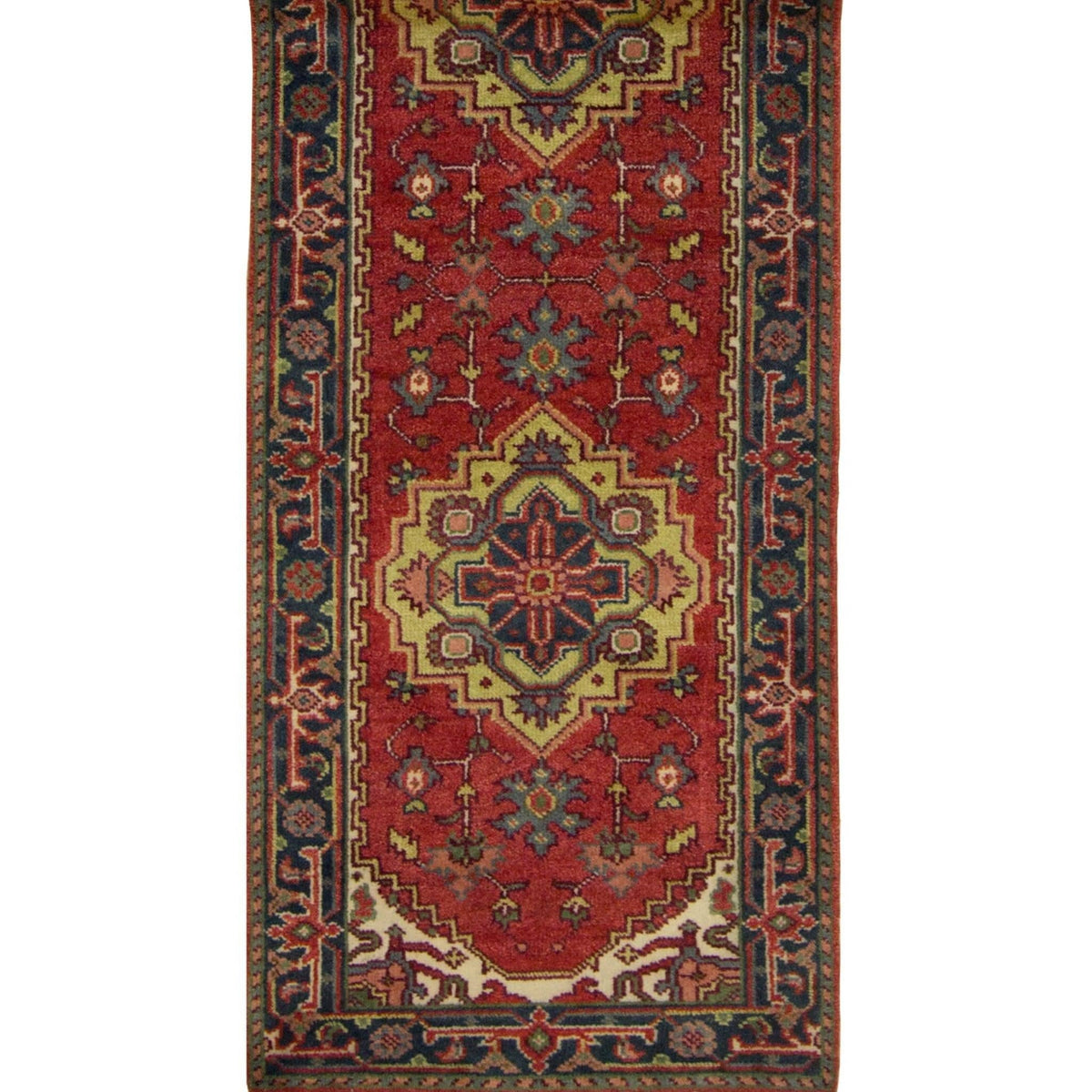 Hand-knotted Wool Persian Heriz Design Runner 78cm x 600cm