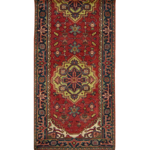 Hand-knotted Wool Persian Heriz Design Runner 78cm x 600cm