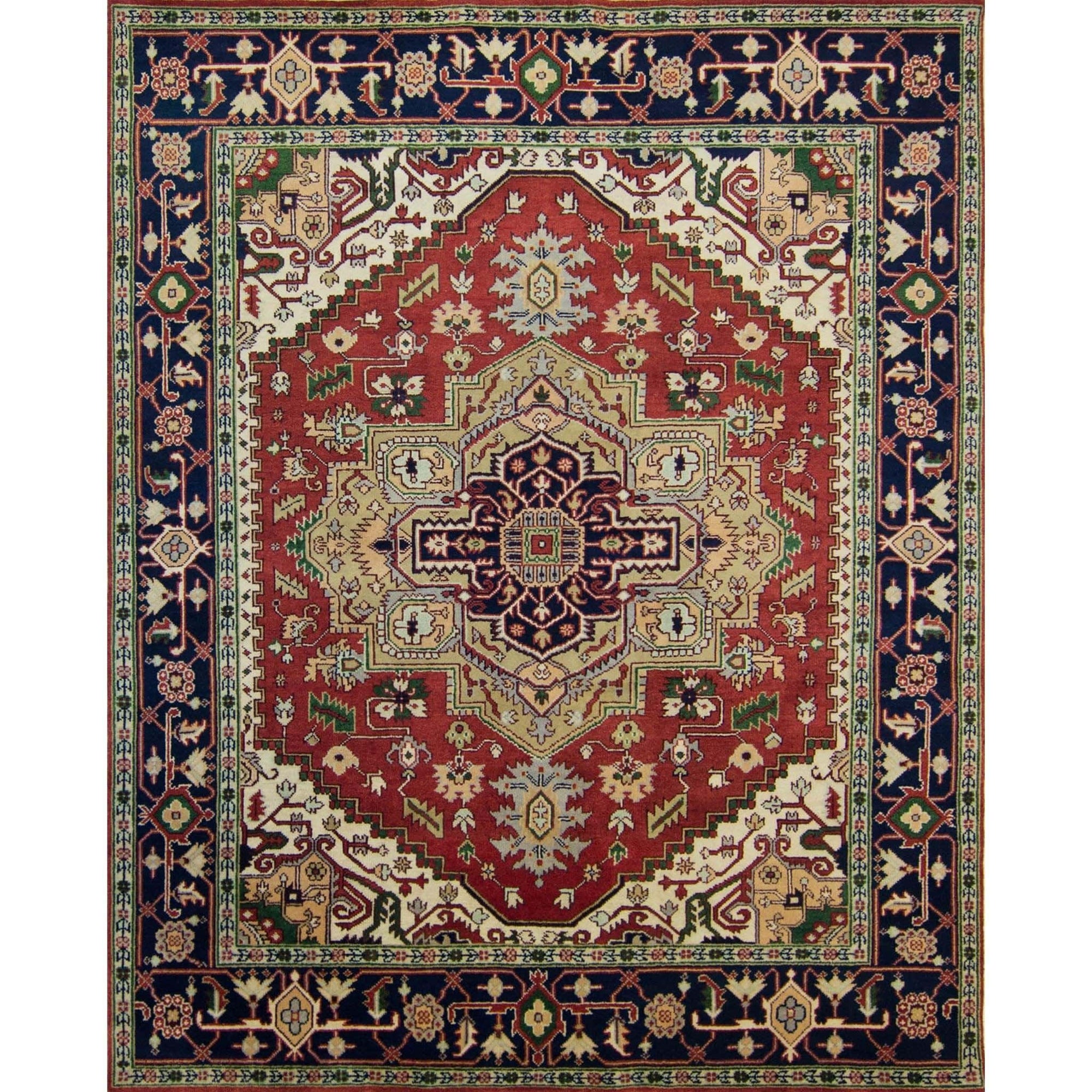 Hand-knotted Wool Heriz Design Rug 238cm x 302cm