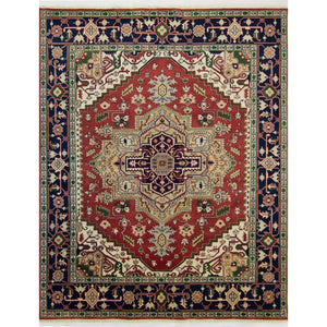 Hand-knotted Wool Heriz Design Rug 238cm x 302cm