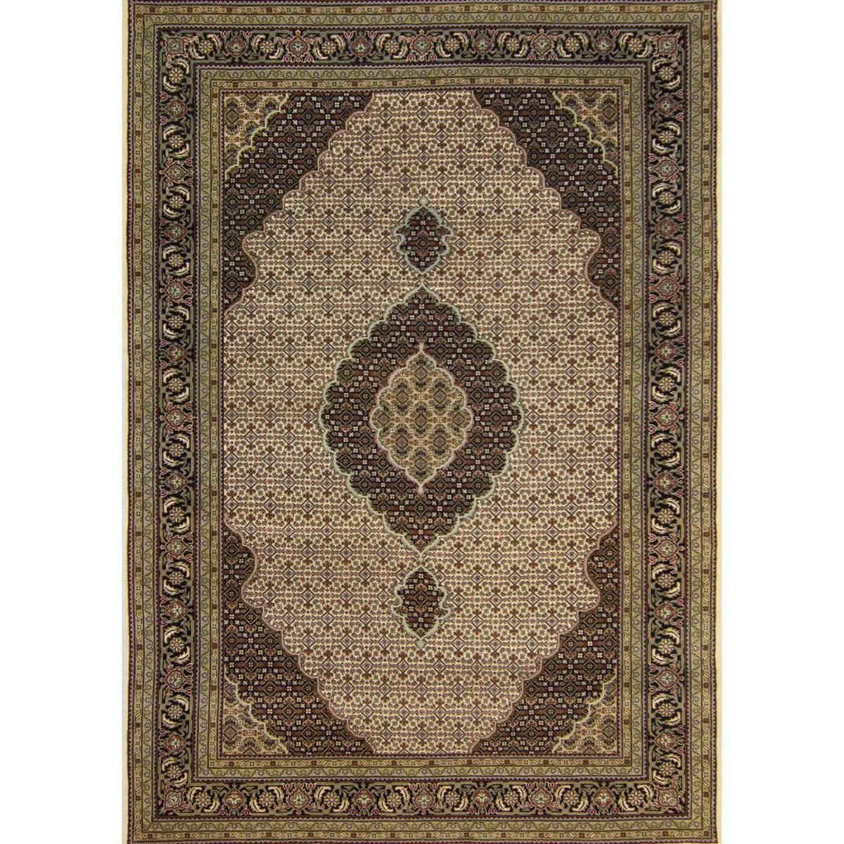 Fine Hand-knotted NZ Wool and Silk Tabriz - Mahi Rug 205cm x 299cm