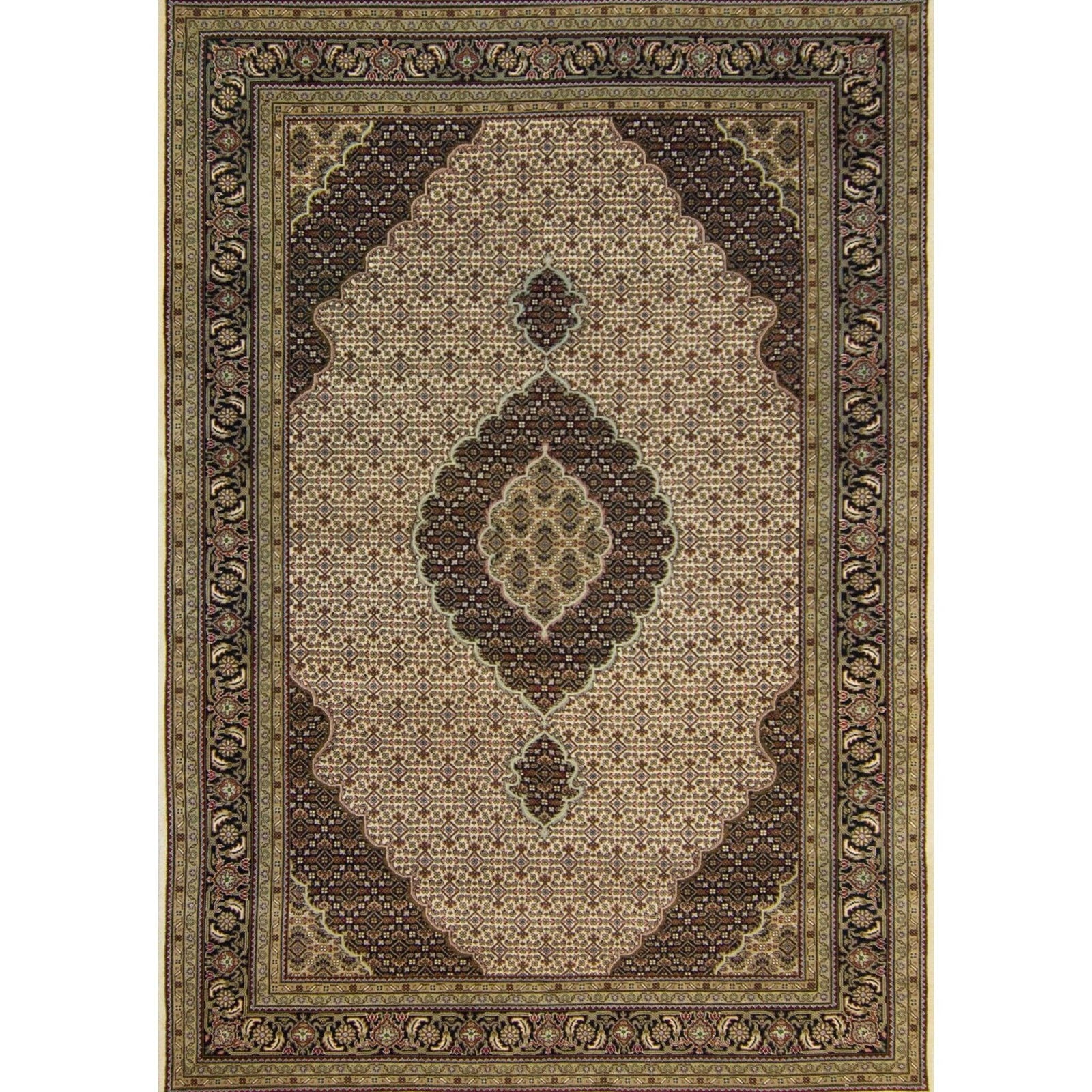Fine Hand-knotted NZ Wool and Silk Tabriz - Mahi Rug 205cm x 299cm
