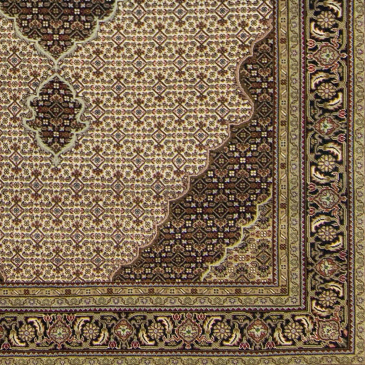 Fine Hand-knotted NZ Wool and Silk Tabriz - Mahi Rug 205cm x 299cm