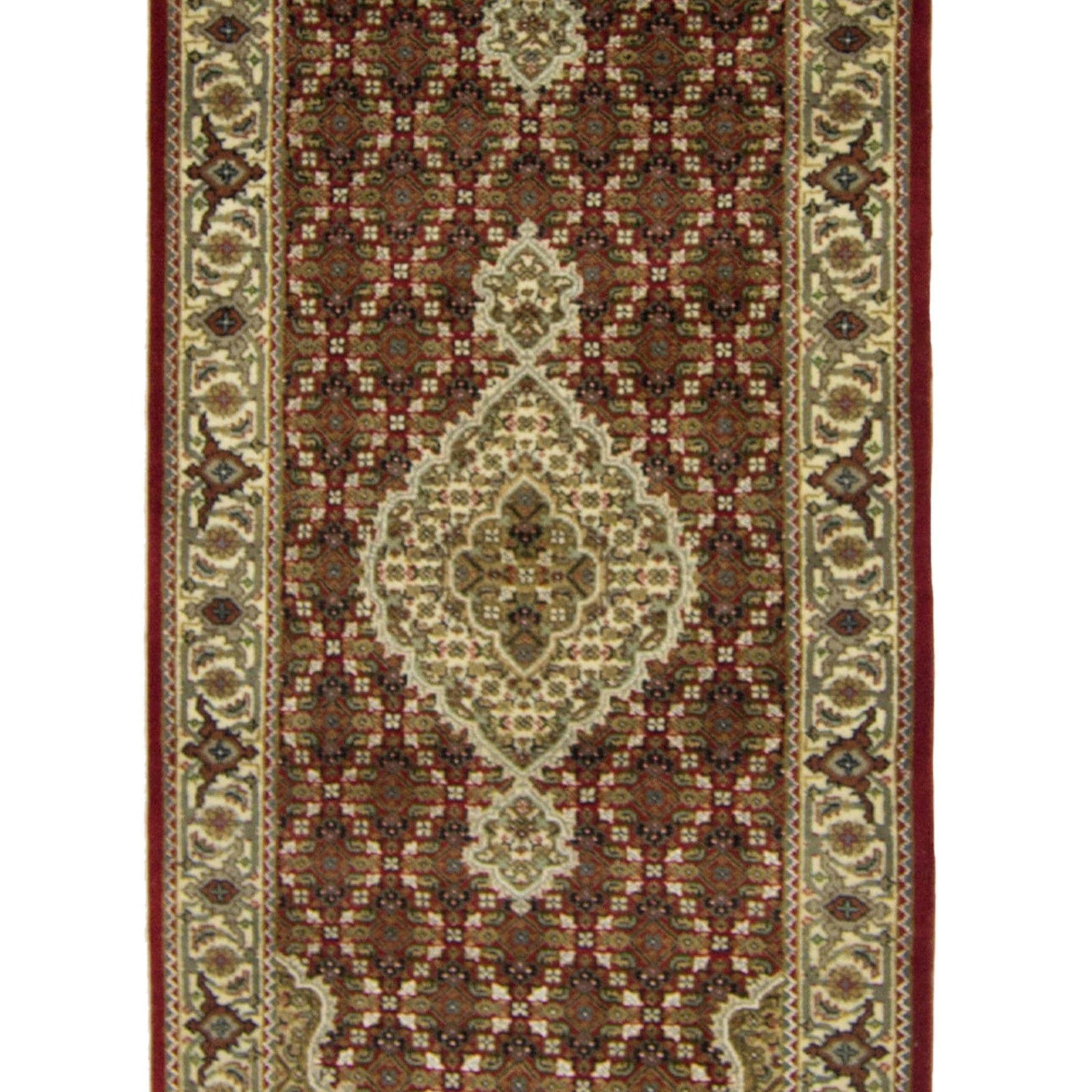 Fine Hand-knotted NZ Wool Tabriz Design Runner 82cm x 341cm