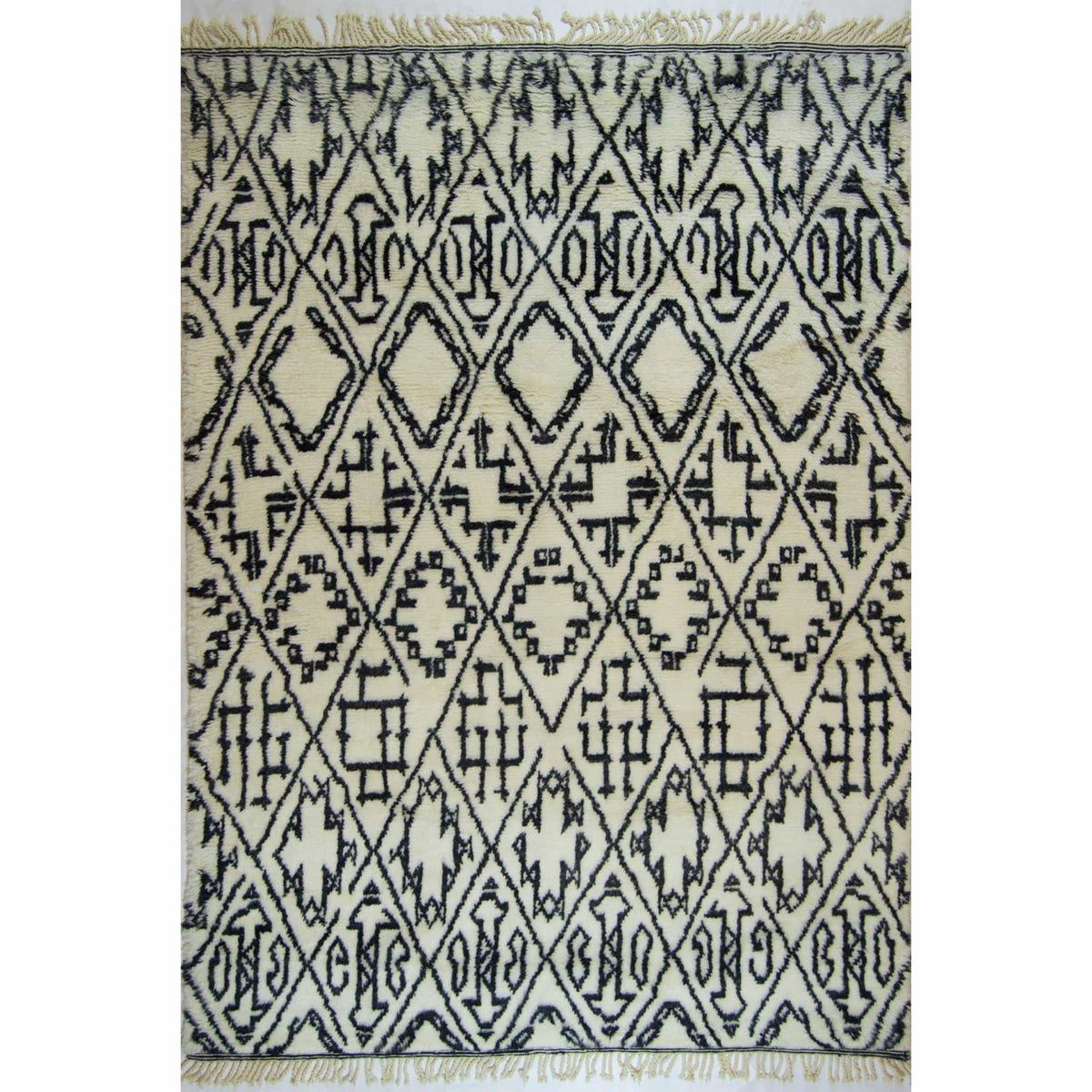 Modern Hand-knotted 100% Wool Moroccan Rug 192cm x 262cm