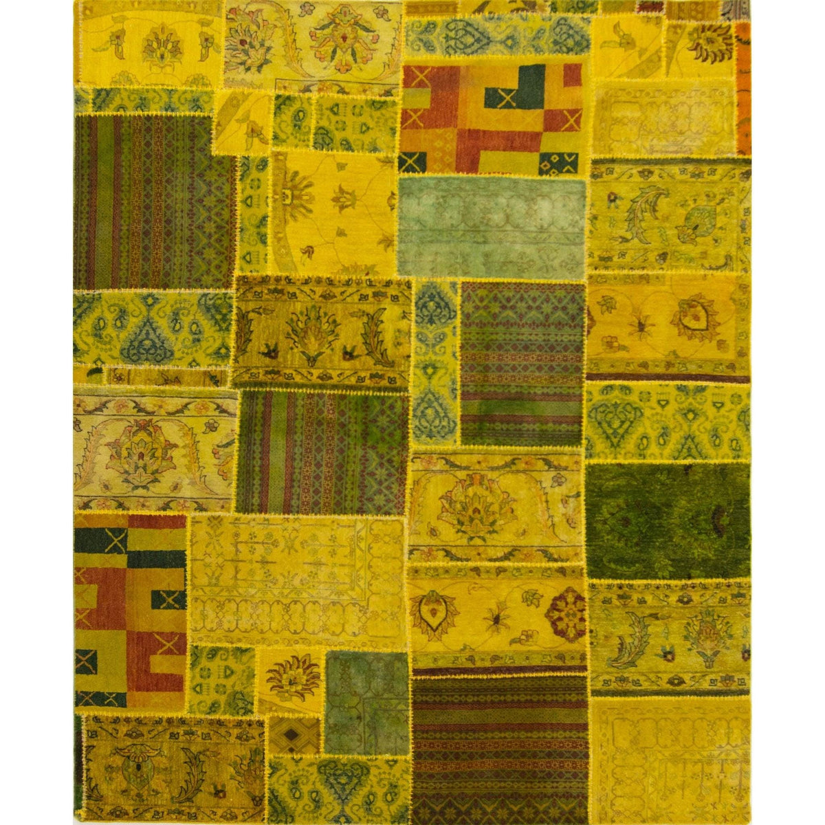 Hand-knotted Modern Wool Patch-work Rug 244cm x 302cm