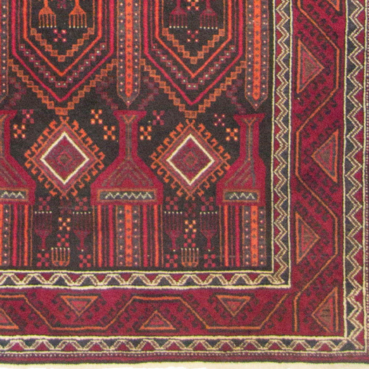 Fine Hand-knotted Persian Wool Baluchi Rug 121cm x 276cm