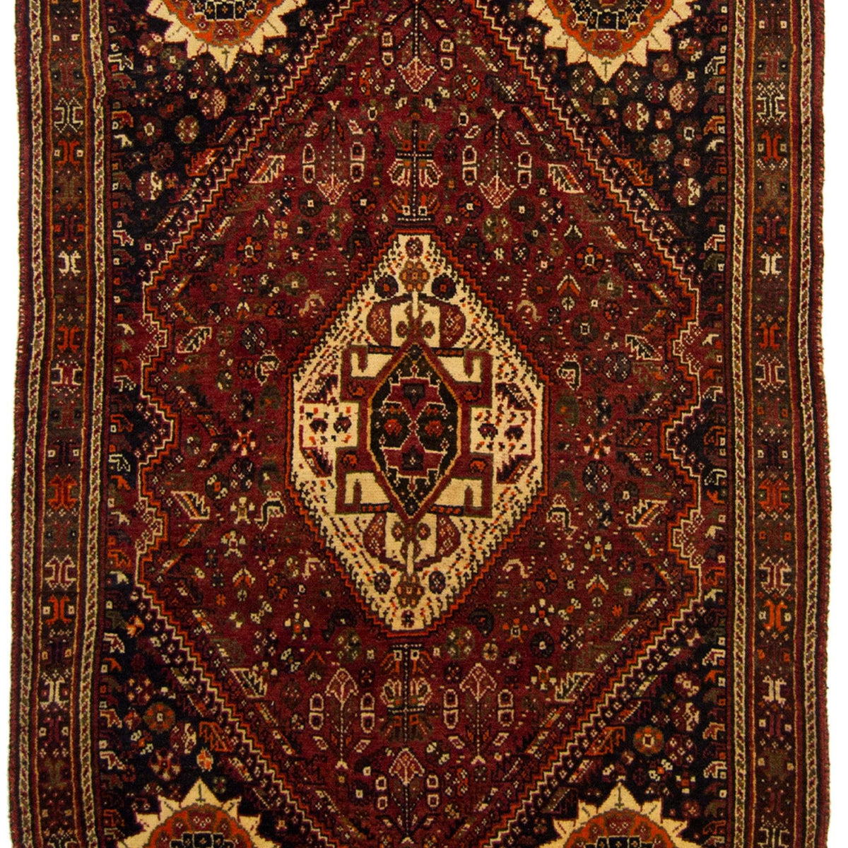 Fine Hand-knotted 100% Wool Persian Shiraz Rug 109cm x 173cm