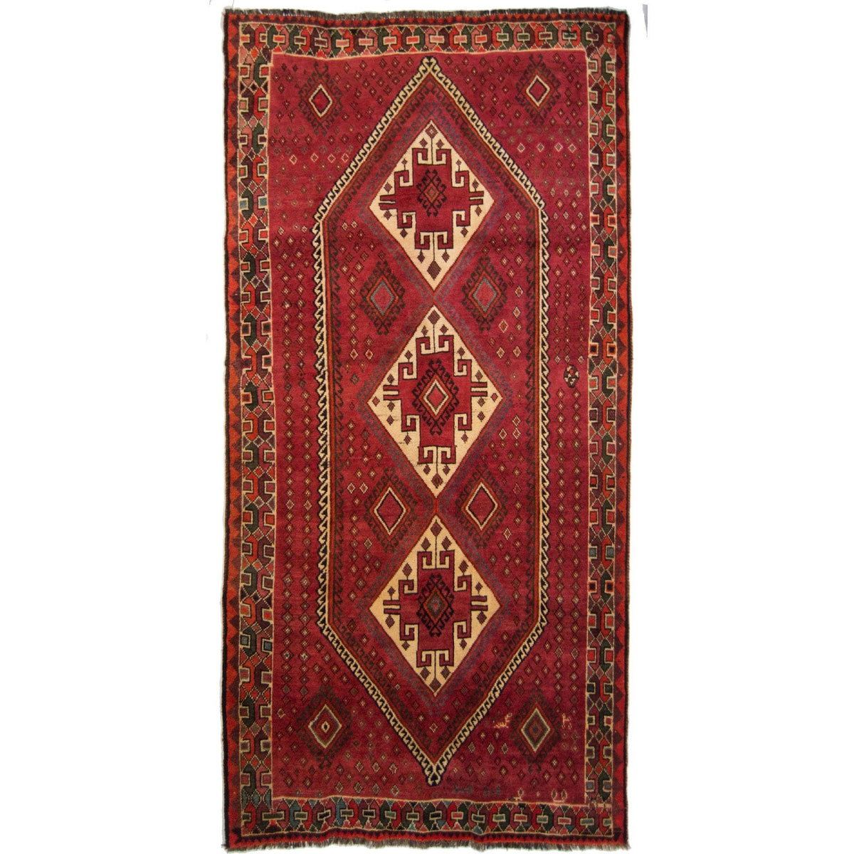 Fine Hand-knotted Persian Wool Shiraz Runner 150cm x 278cm