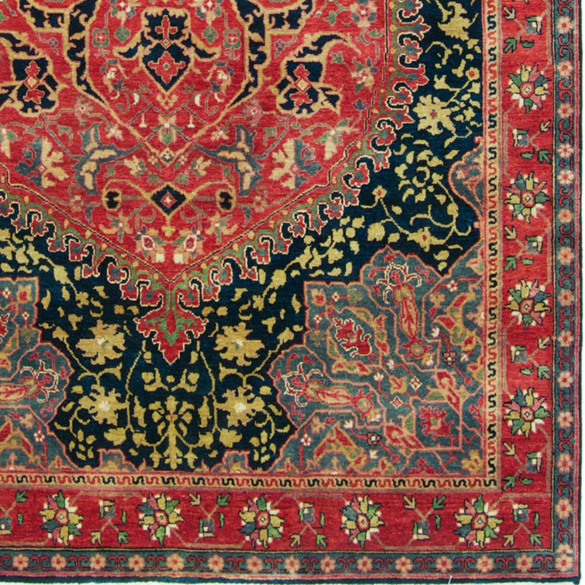 Fine Hand-knotted Wool Persian Farahan Rug 183cm 271cm