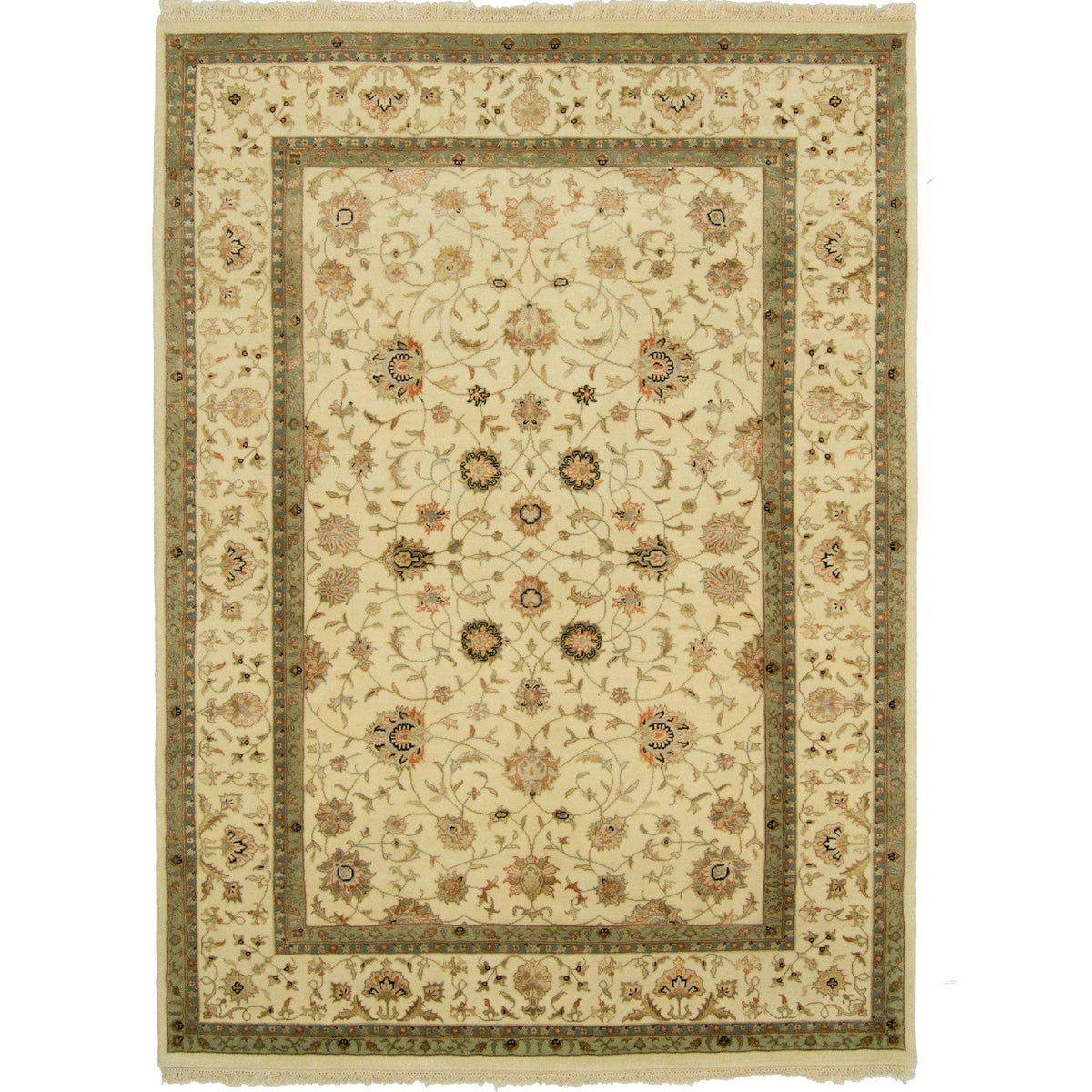 Fine Hand-knotted Wool &amp; Silk Kashan Rug 199cm x 301cm