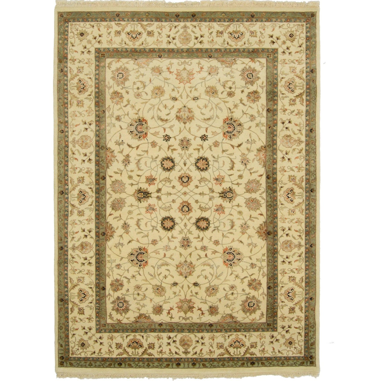 Fine Hand-knotted Wool & Silk Kashan Rug 199cm x 301cm
