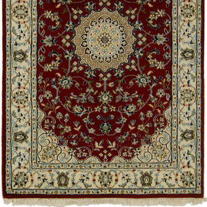 Fine Hand-knotted Wool & Silk Persian Nain Runner 82cm x 250cm