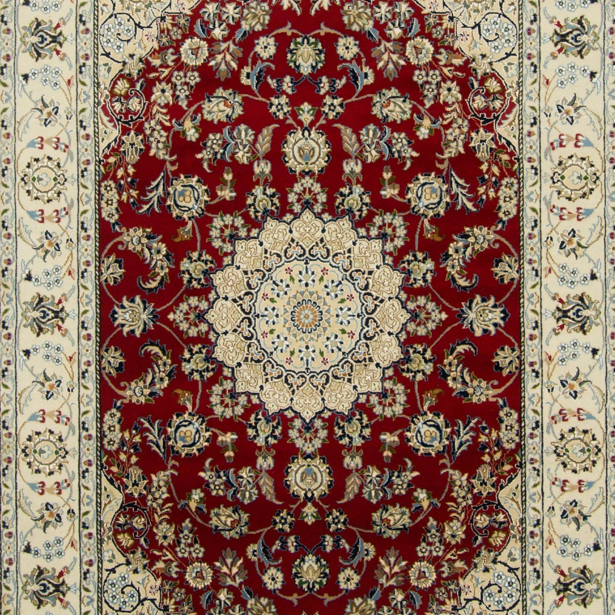 Fine Hand-knotted Wool & Silk Nain Rug 173cm x 249cm