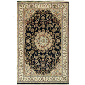 Fine Hand-knotted Wool & Silk Nain Rug 180cm x 272cm