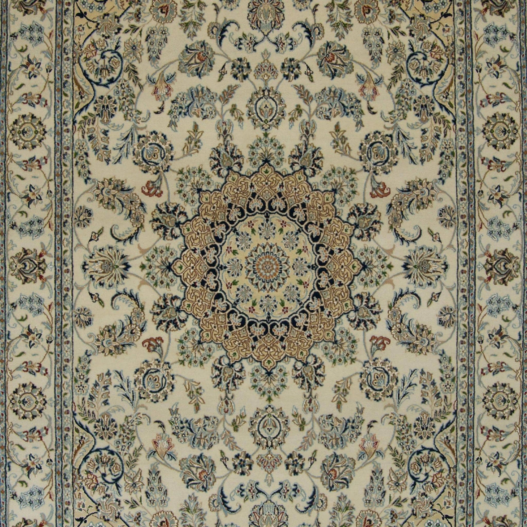 Fine Hand-knotted Wool & Silk Nain Rug 166cm x 246cm